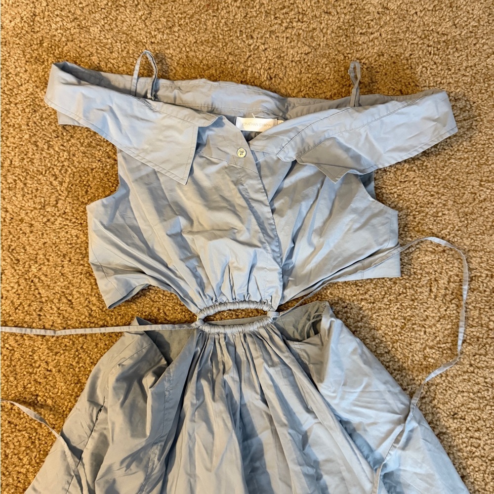 Jonathan Simkhai Light Blue Cutout Midi Dress - Picture 5 of 13
